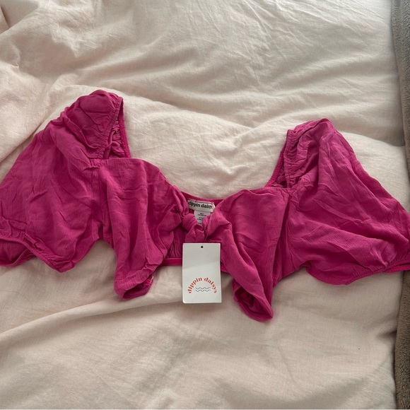 Dippin’ daisy’s pink Marla tie front top NWT - Picture 6 of 8